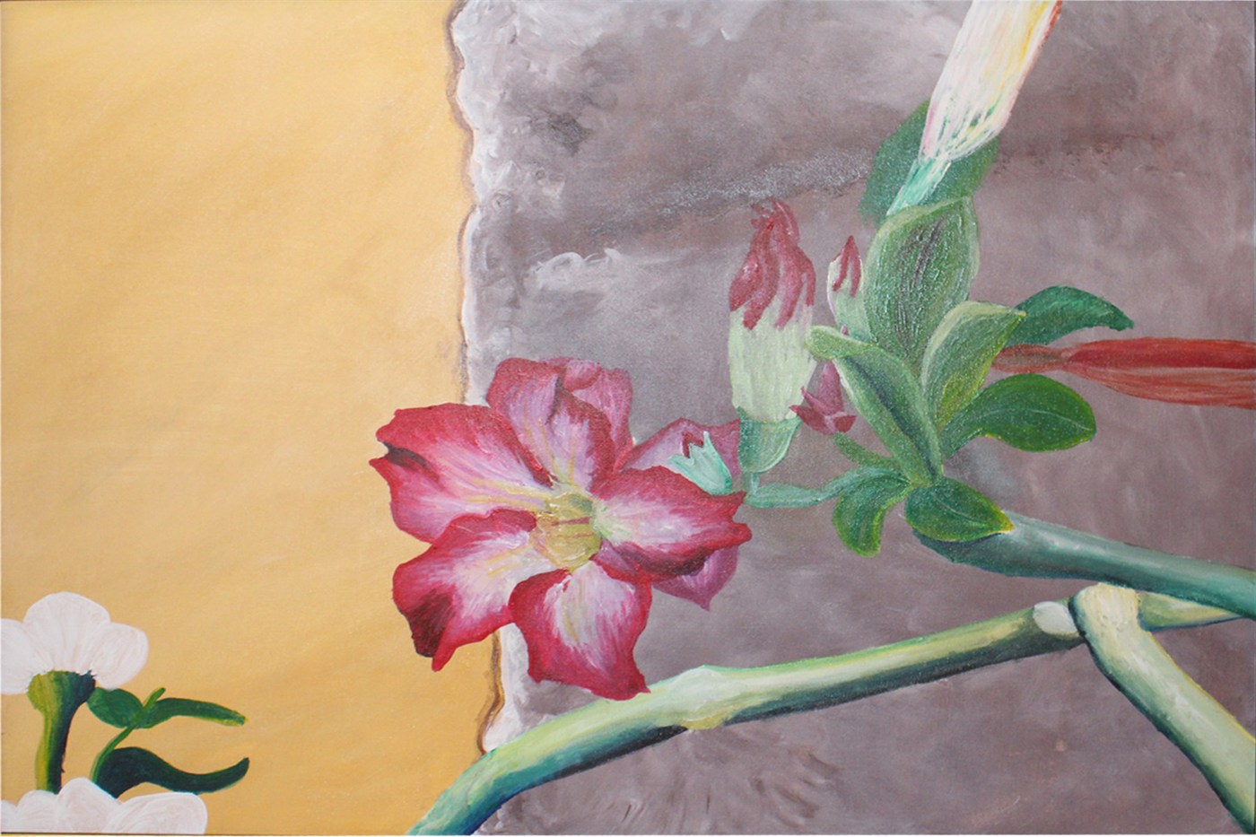 Desert Rose Blossom - Painting by Maria Karla L. Gonzales