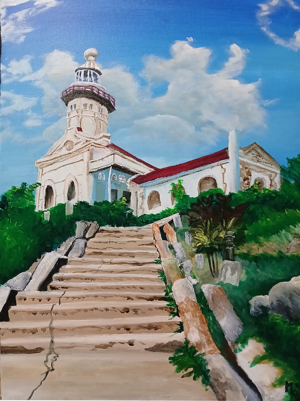 Light tower Ilocos - Acrylic Painting by Maria Karla L. Gonzales
