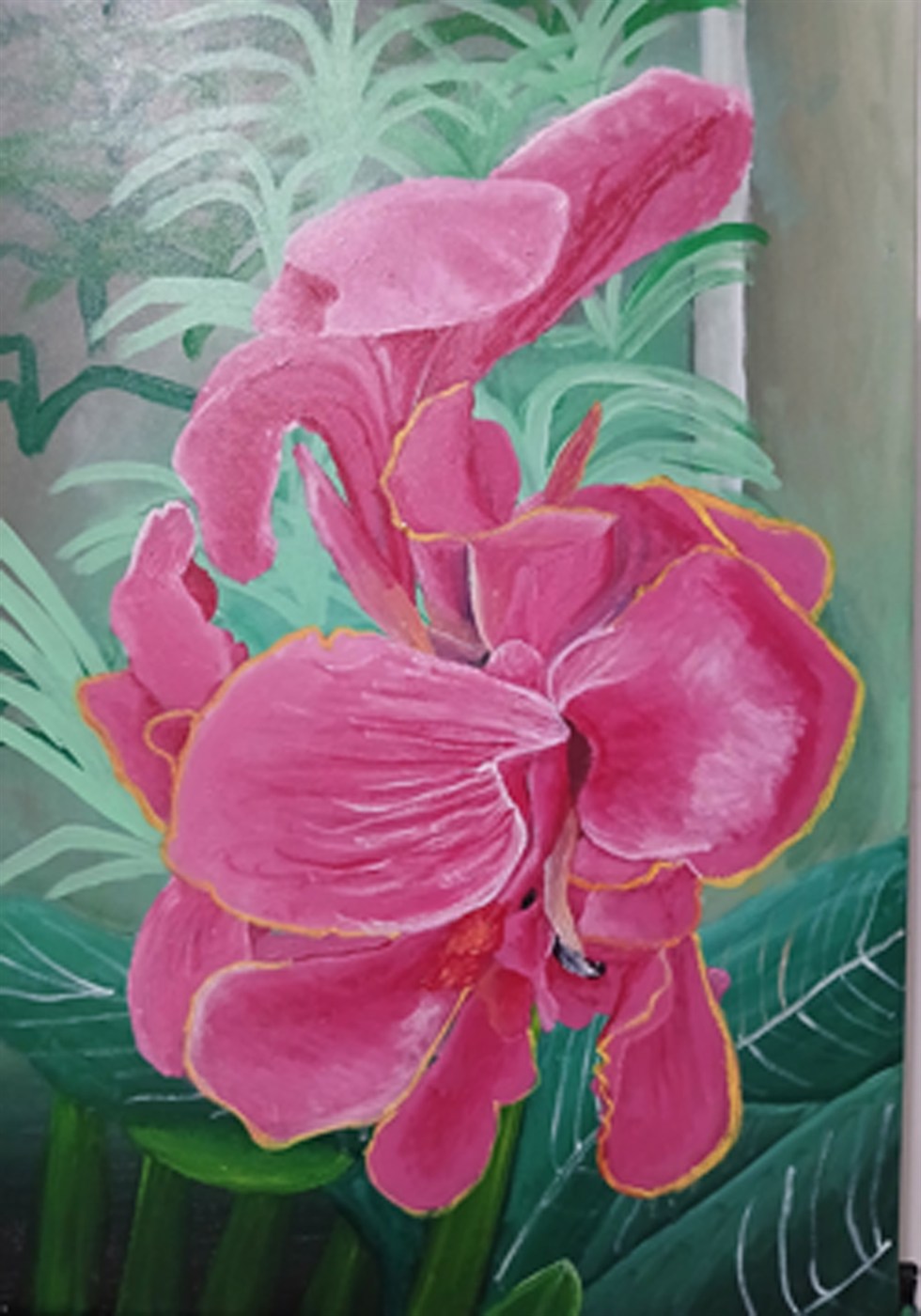 Canna Lily - Acrylic Painting by Maria Karla L. Gonzales