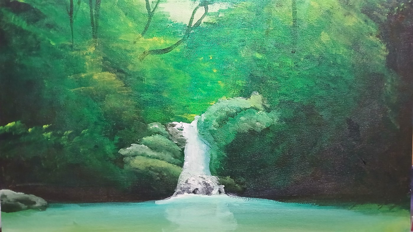 INFINITE WATERFALLS - Acrylic Painting by Maria Karla L. Gonzales